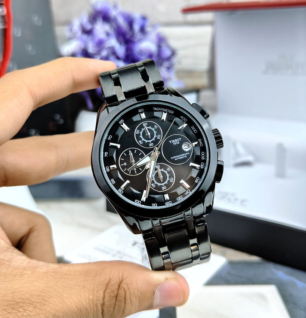 Tissot Black Rose Gold Chronograph Watch