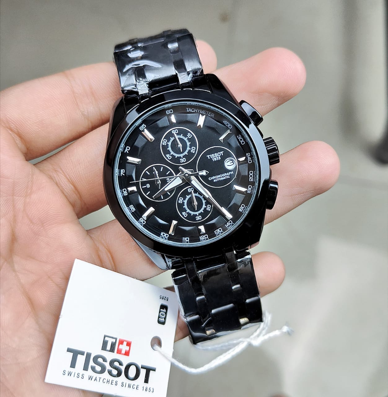 Tissot Black Rose Gold Chronograph Watch