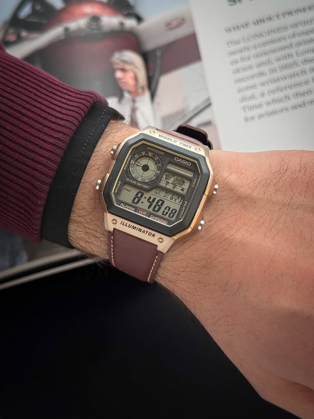 Casio Vintage World Time Leather Edition
