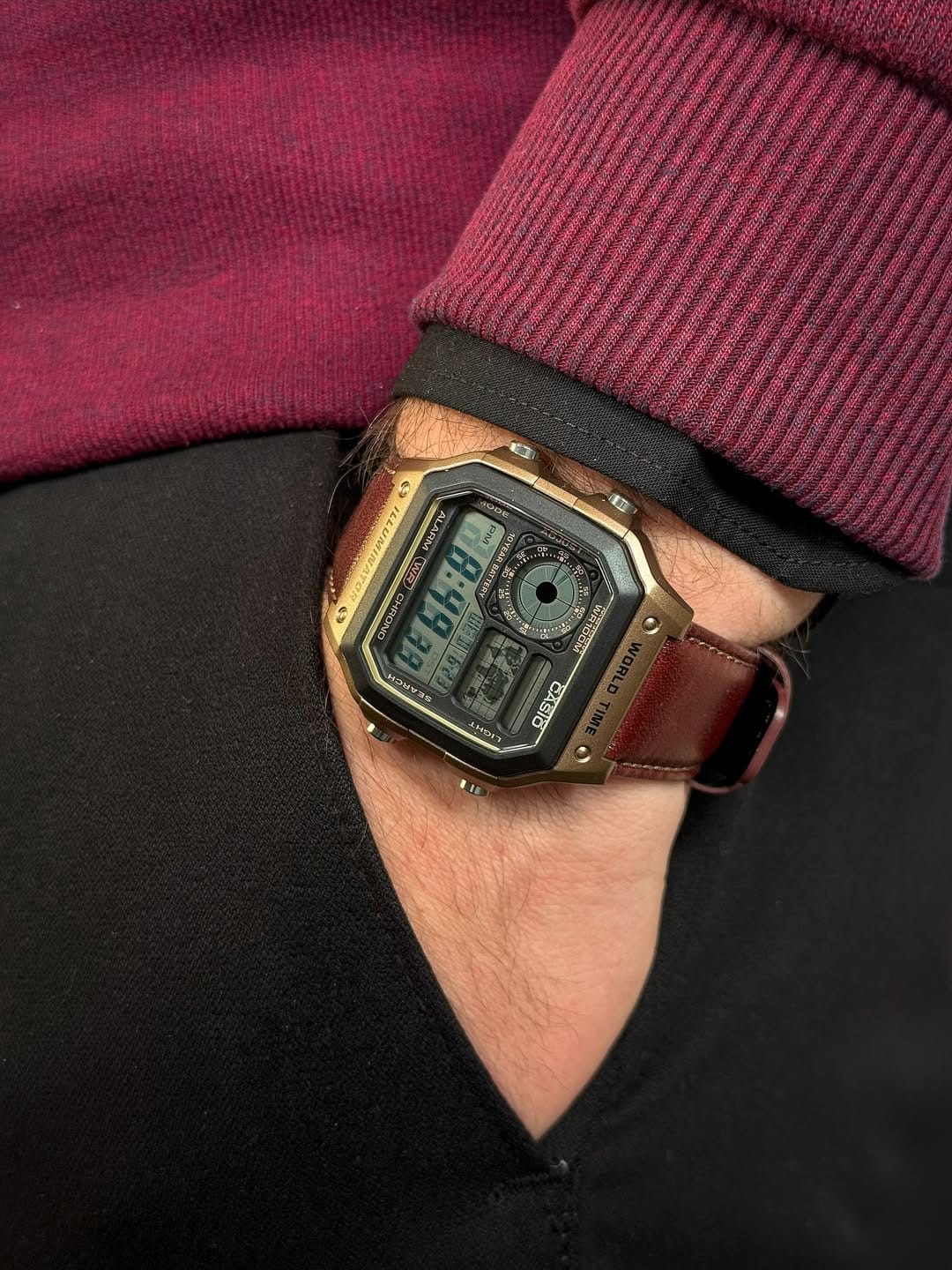 Casio Vintage World Time Leather Edition