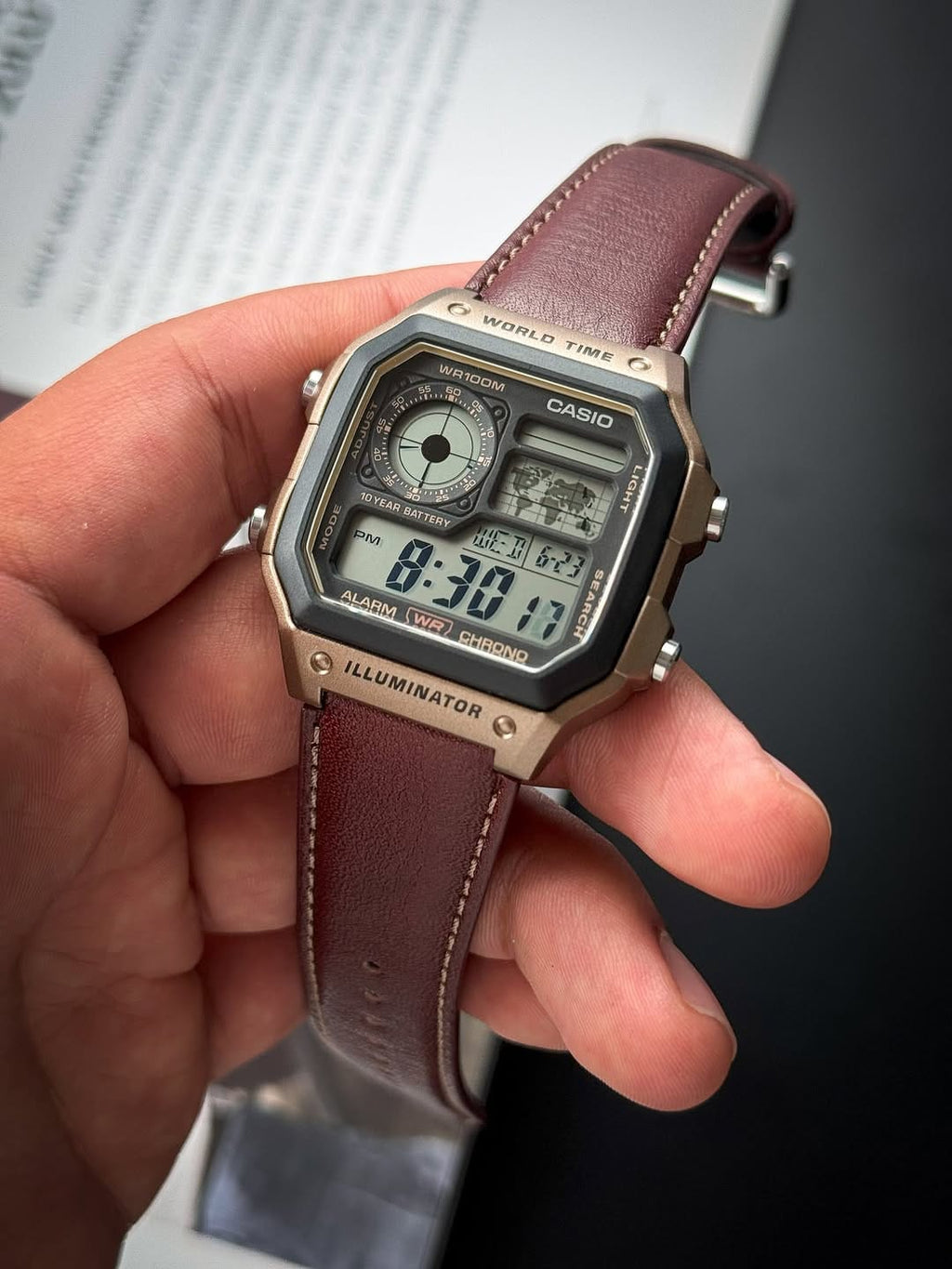 Casio Vintage World Time Leather Edition