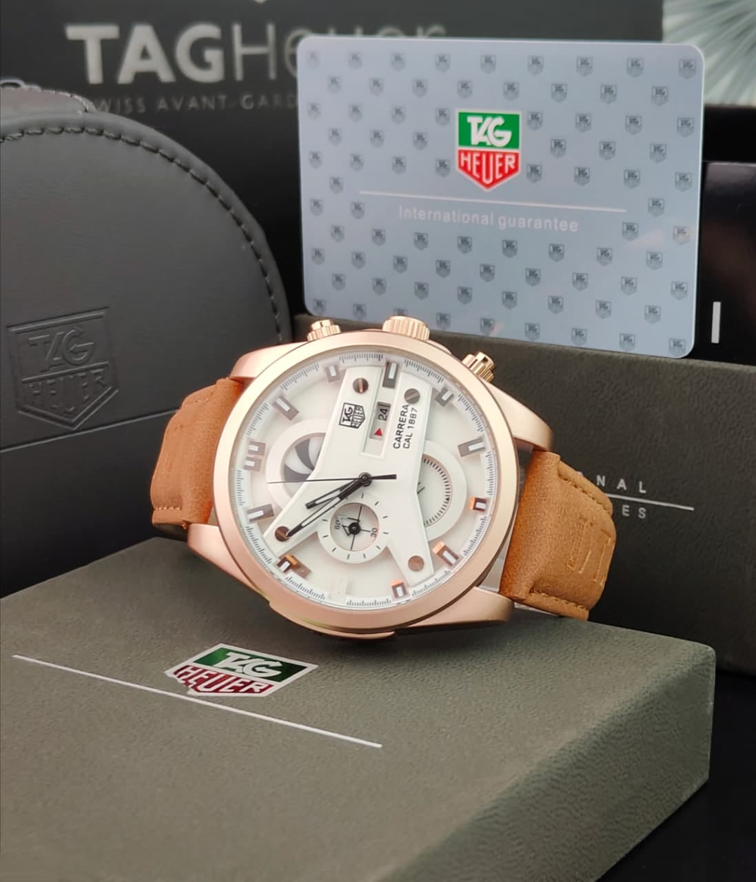 TAG Heuer Carrera Rose Gold Leather