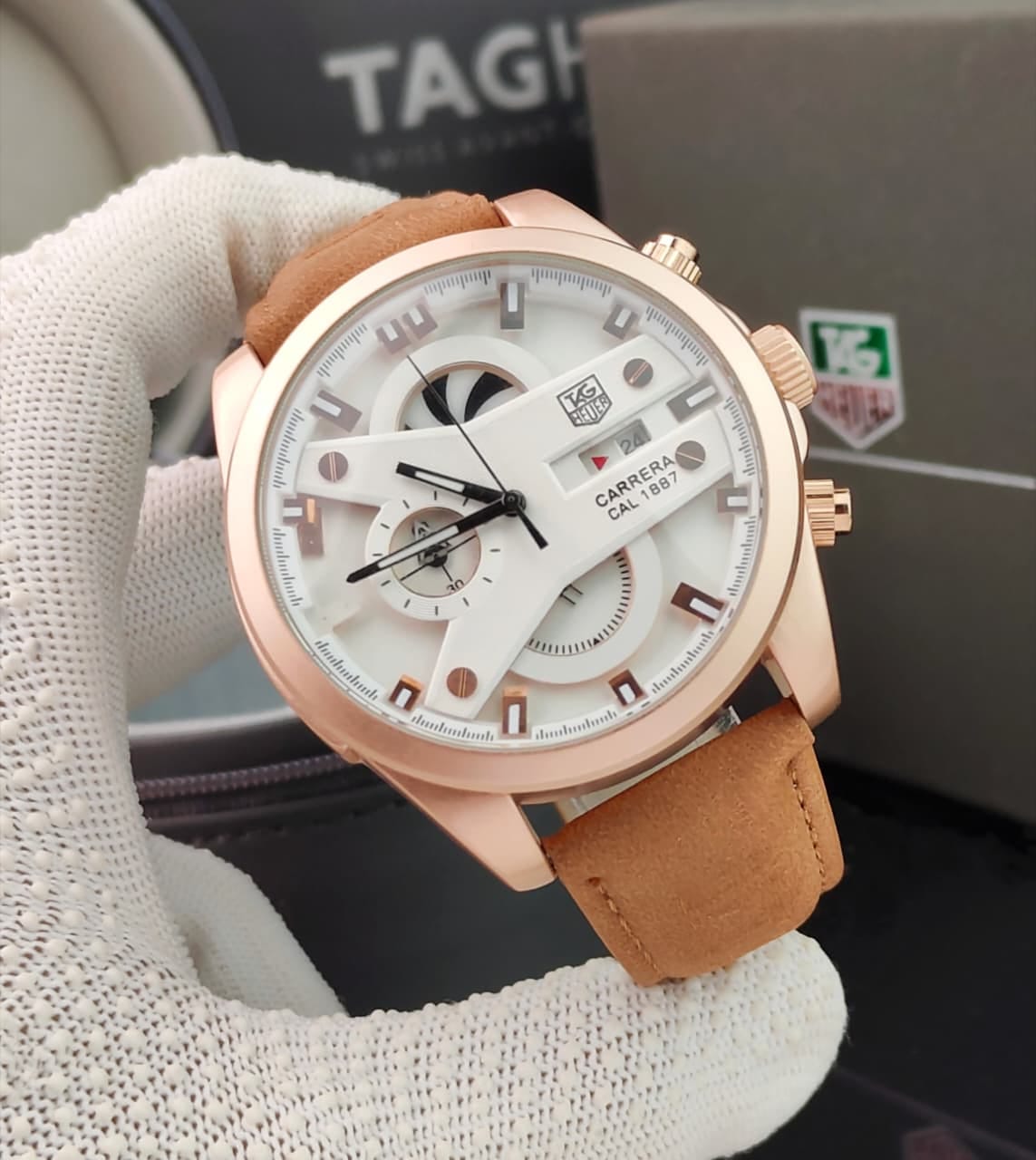 TAG Heuer Carrera Rose Gold Leather