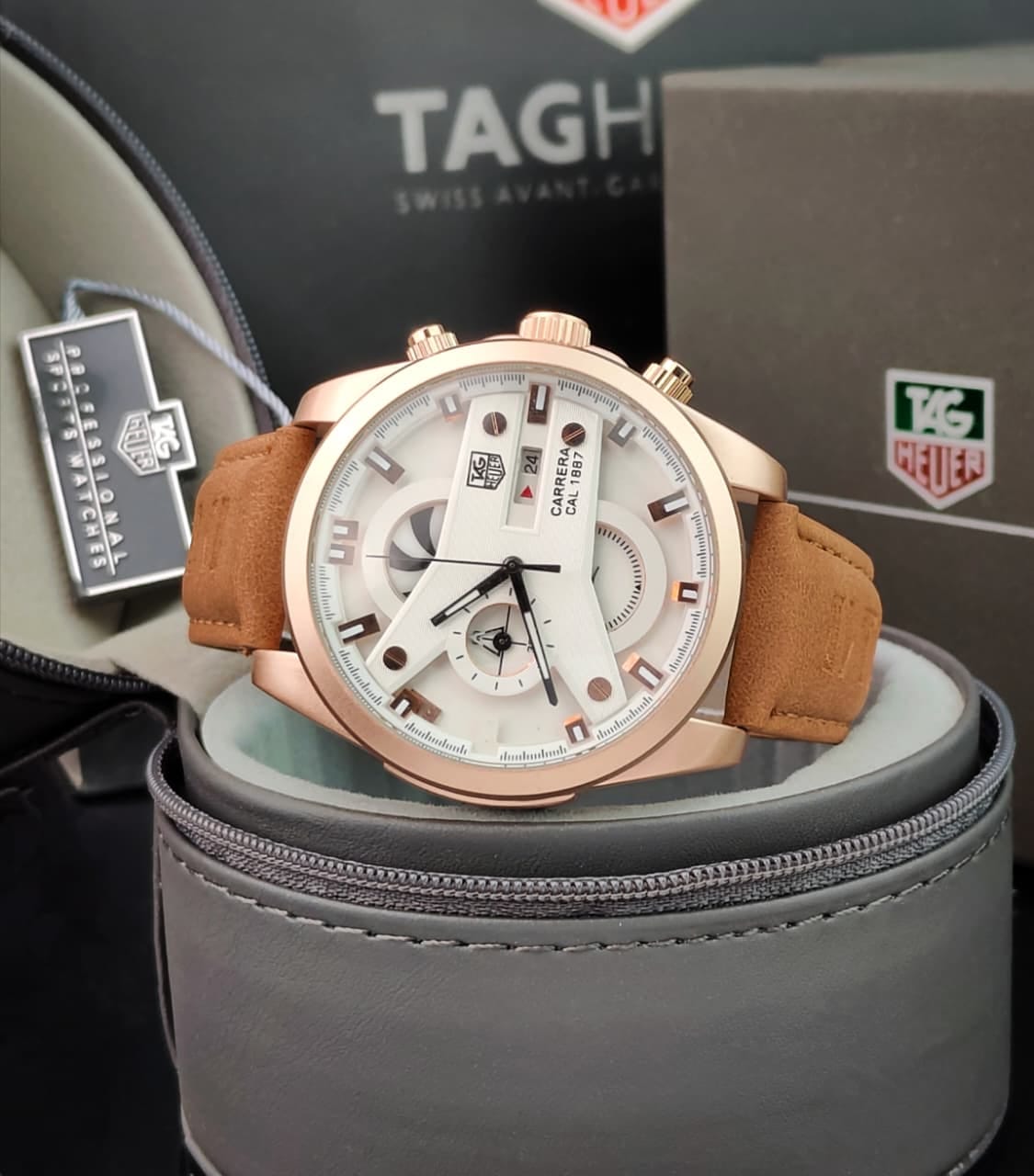 TAG Heuer Carrera Rose Gold Leather