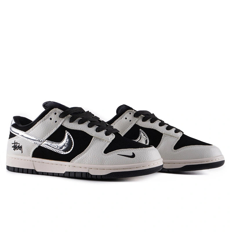 Stüssy Black Silver Low-Top SB Dunk